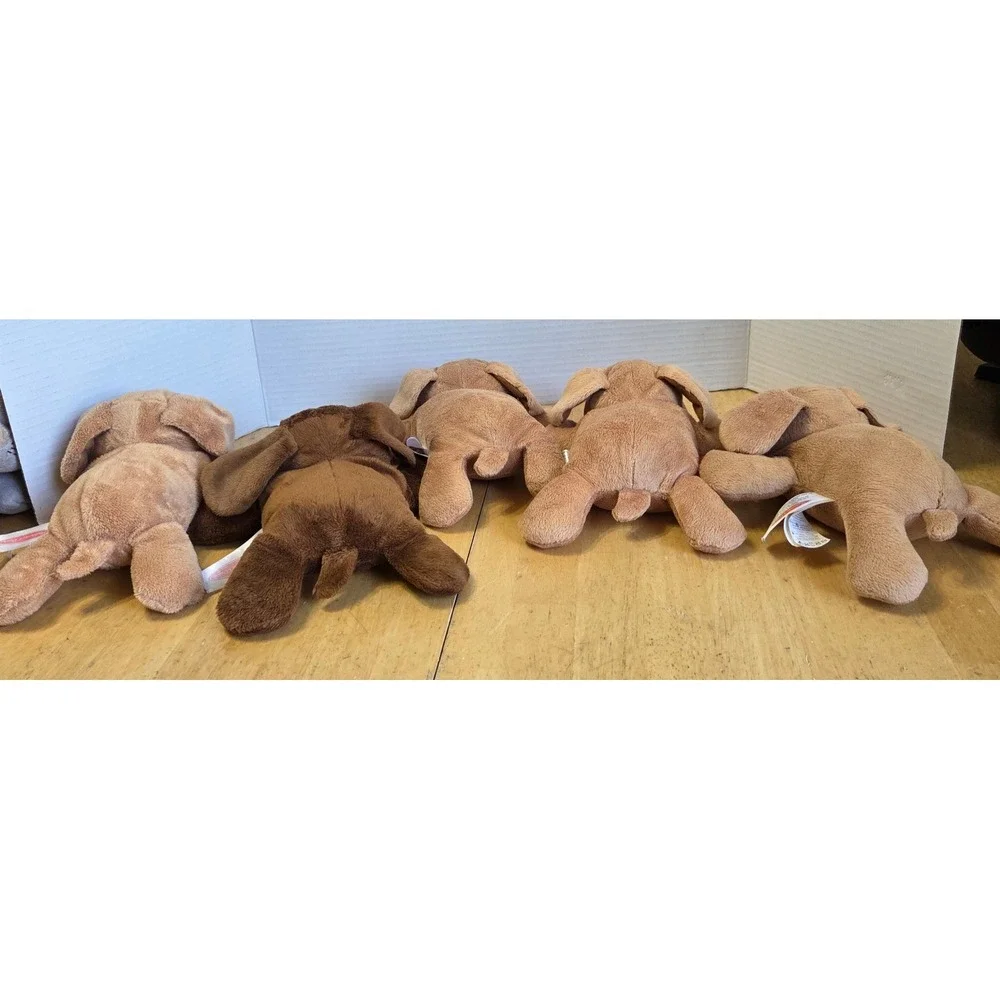 Melissa and Doug Lot of 5 Plush Puppy Dog Stuffed Animal Floppy Toy Brown 9 inch